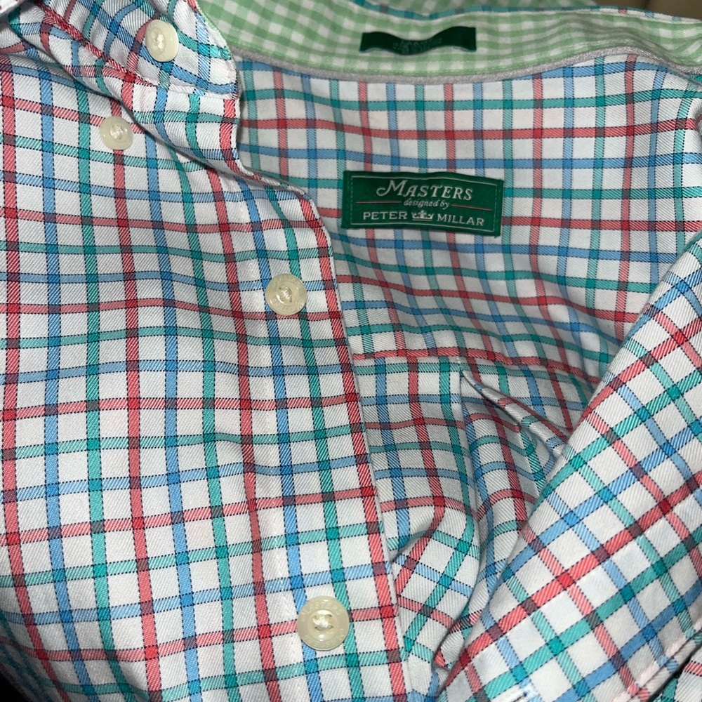 No filters needed. Peter Millar mens dress shirt great color and collar remix!